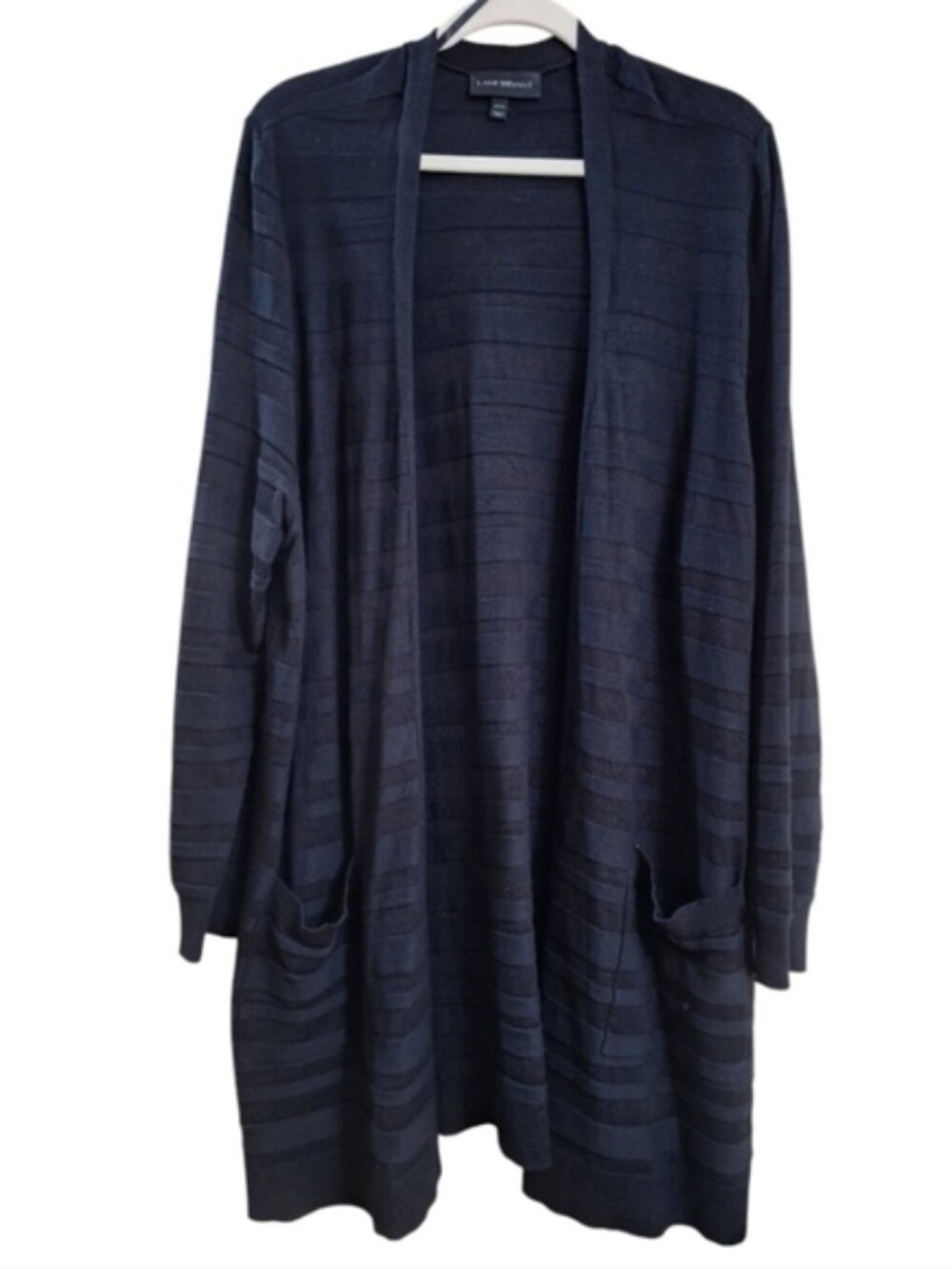 Lane Bryant Black Lagenlook Longline Open Front Cardigan Topper 22/24